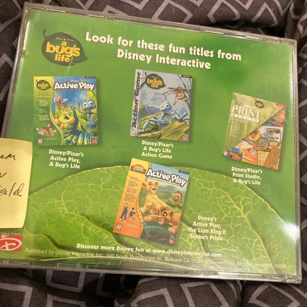 Disney's A Bug's Life Active Play CD-ROM with Green and Purple